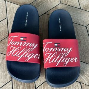Tommy Hilfiger Red and Navy Slides